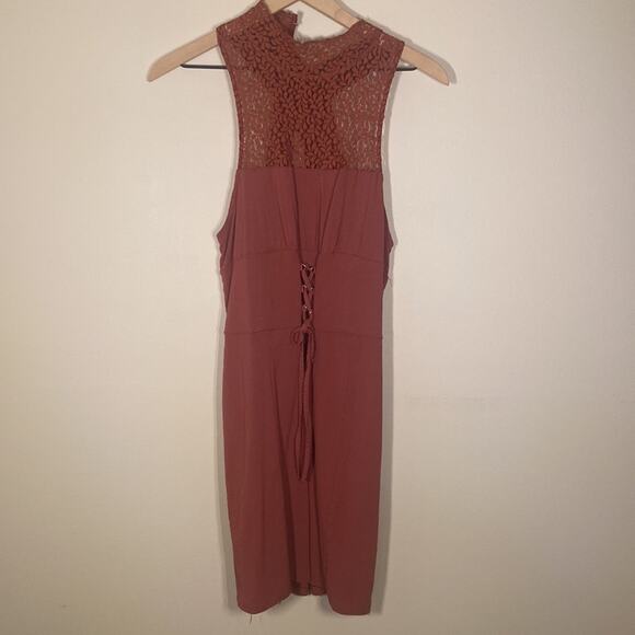 Free People Dress Medium Pink High Society Illusion Corset Dress - Picture 3 of 8